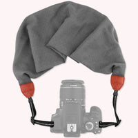 sangle foulard pour appareil photo coton uni gris