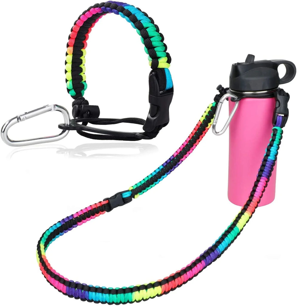 Porte-bouteilles d'eau Paracord de survie, couleurs unies