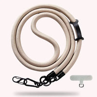 bandoulière pour telephone cordon beige 120cm mousquetons et attache universelle