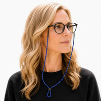 cordon sport pour lunettes bleur rayé blanc et noir réglable universel