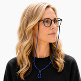 cordon sport pour lunettes bleur rayé blanc et noir réglable universel